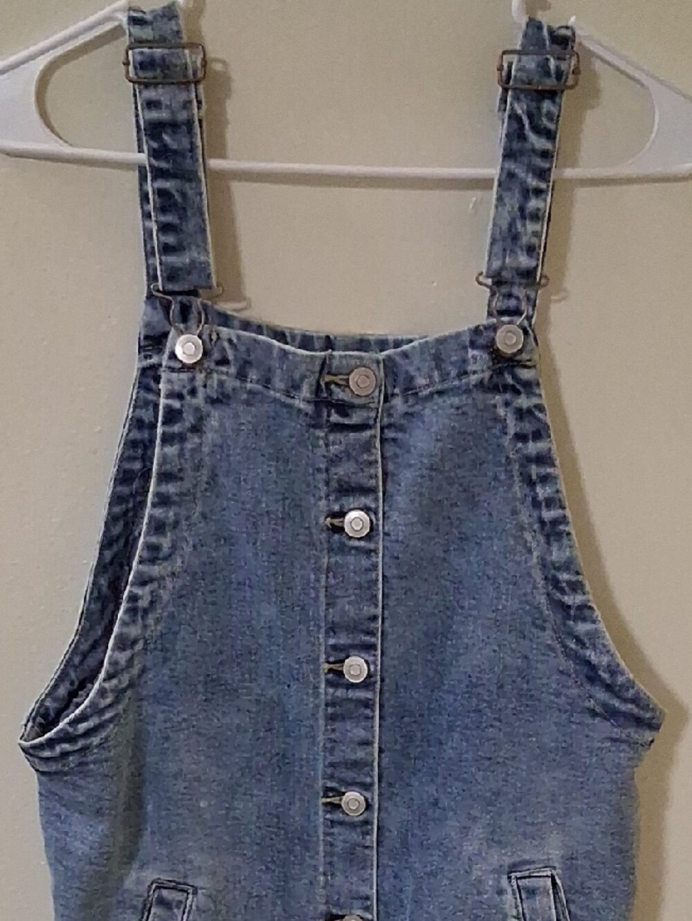 Celebrity Pink Blue Denim Midi Overall Dress